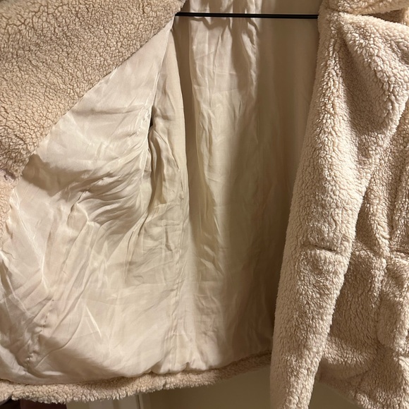 🍃 Free People Teddy Peacoat 🌸 size Medium 🍃 in color Oatmeal 🩷🍃 NWT - Picture 13 of 16